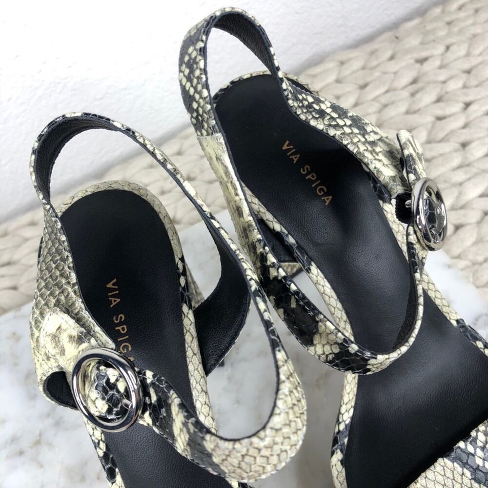 Via Spiga Snakeskin Platform Heels Python Heeled … - image 4